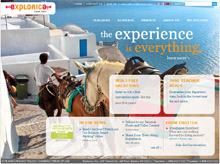 Homepage Image of Explorica.com, winner of the 2009 Interactive Media Award for Best in Class